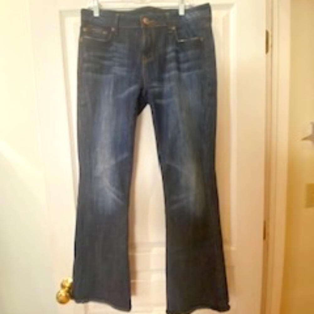 Buffalo Felow mid rise stretch flare blue jeans size 32